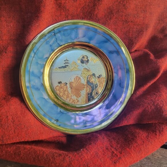 Japanese Chokin plate 24K gold-edged - Picture 3 of 8